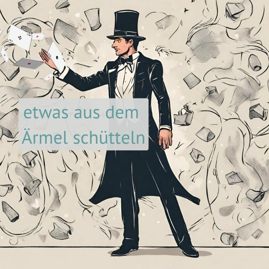 etwas aus dem Ärmel schütteln | De mooiste Duitse uitdrukkingen | Julia Peine Deutsch Coach | Utrecht | Leidsche Rijn